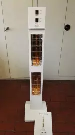 Heizstrahler Test : Die Verpackung des Powerheizstrahler Burda Smart Tower